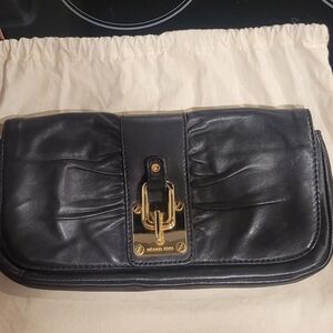 Michael Kors Black Leather Clutch